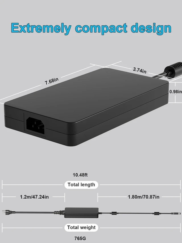 Alt view image 2 of 7 - 240W AC Adapter Laptop Charger Replacement for Dell G15 G16 G7 G5, Alienware m15 m17 15 17 x15 x16 x17 X51 M18x, Precision 7510 7520 7670 7680 7710 7720 7730 3280 3550 3260, Backward Compatible with