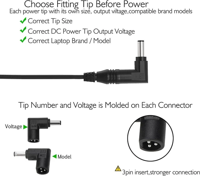 Alt view image 2 of 7 - 90W Universal Laptop Car Charger DC Power Adapter, 12V/24V Car Input, Multi Voltage 16V 18.5V 19V 19.5V 20V, 18W QC3.0 USB Port, 16 Interchangeable Tips, 108W Max for HP Dell Lenovo Acer ASUS Samsung