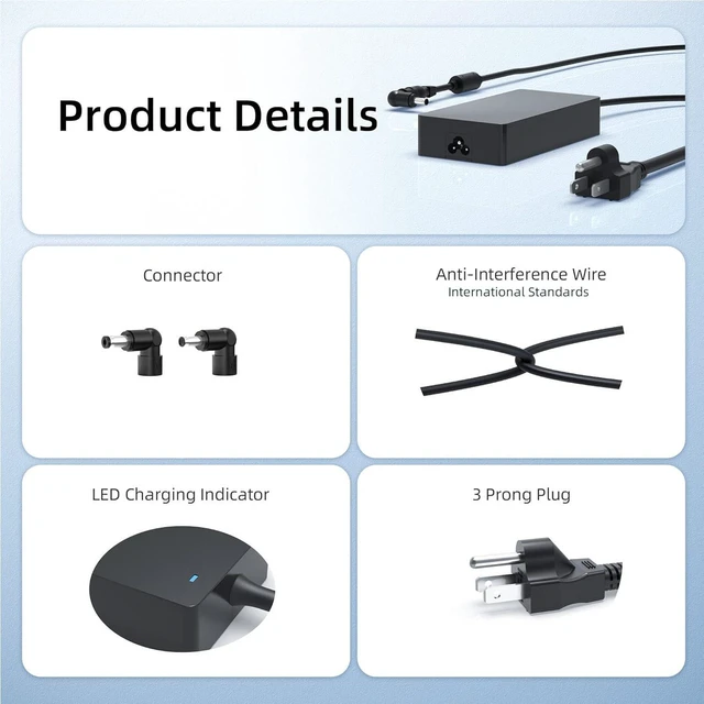 Alt view image 6 of 7 - 180W 150W AC Adapter Laptop Charger Replacement for MSI Stealth 15 A13VF, Prestige 16 Studio A13VF A13VE, CreatorPro M16 A12UJS, Bravo 15 B7ED Gaming Laptop, UL Listed Power Supply with Cord