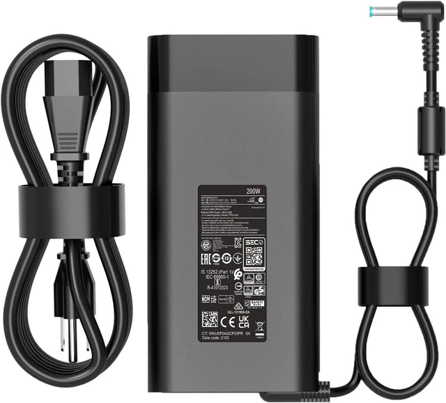 Main image of 200W AC Adapter Laptop Charger Replacement for HP Omen 15 16 17, Victus 15 16, ZBook 15 16 17 Fury 15 16 G11 G7 G8, Power 16 G11 Studio 16, TPN-DA10 Gaming Laptop Power Supply Cord