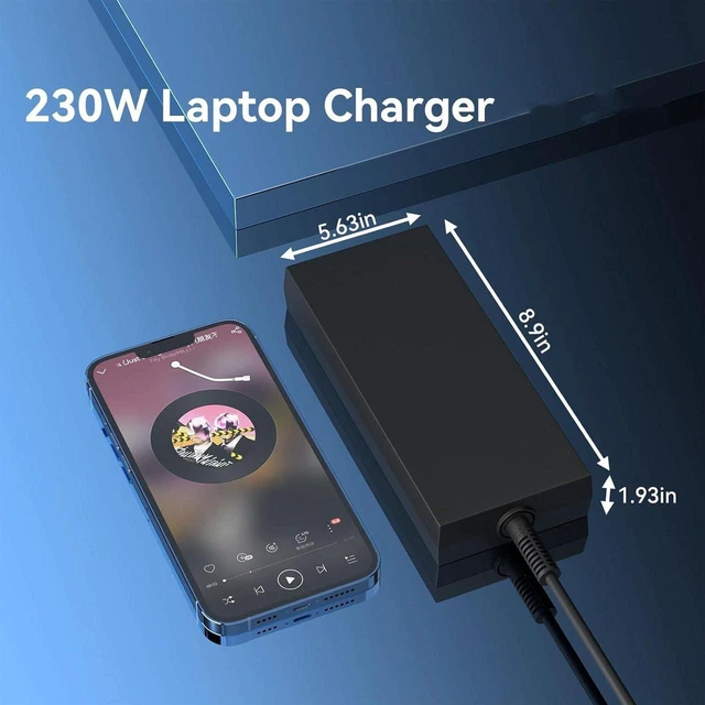 Alt view image 4 of 7 - 230W Gaming Laptop AC Adapter Charger Replacement for Acer Predator Helios Neo 300 16 18 PHN16-71 PHN16-72 PHN18-71 PHN14-51, Nitro 16 17 V16 V17 16" AI AN17 AN16, 5.5*1.7mm Power Supply Cord