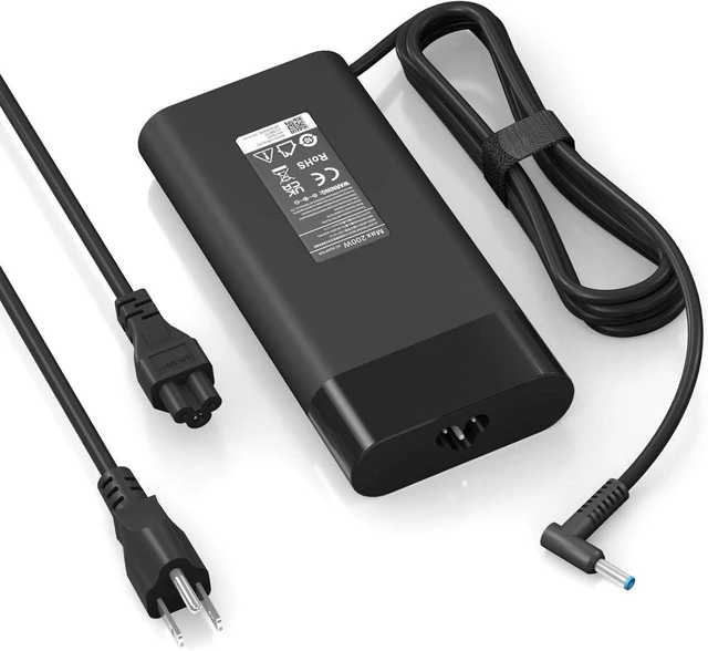 Main image of 200W AC Adapter Laptop Charger Replacement for HP Omen 15 17, Victus, Pavilion Gaming 15 17, ZBook Fury Create Studio Envy 15 2020, TPN-DA10 Gaming Notebook Power Supply Cord