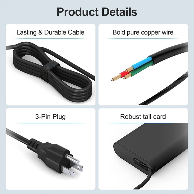Alt view image 2 of 7 - 200W AC Adapter Laptop Charger Replacement for HP Omen 15 17, Victus, Pavilion Gaming 15 17, ZBook Fury Create Studio Envy 15 2020, TPN-DA10 Gaming Notebook Power Supply Cord