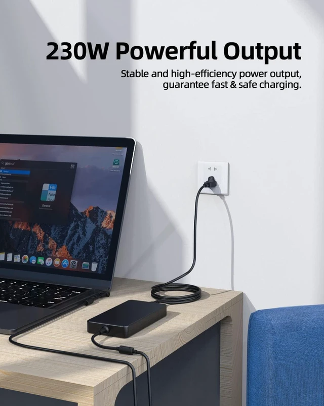 Alt view image 7 of 7 - 230W AC Laptop Charger 20V 11.5A Replacement Power Adapter Supply Cord for Asus ROG Zephyrus S15 S GX502GW GX502GV GX502G GX502LXS GX502LWS GX502LX GX502LW GX502L GX502 Gaming Notebook