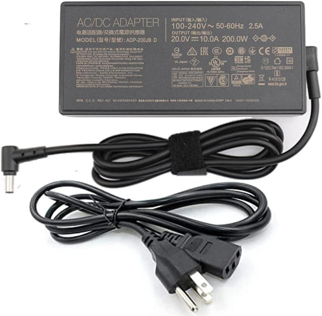Main image of 200W AC Adapter Charger 20V 10A ADP-200JB D Replacement Power Supply Compatible with ASUS ROG Zephyrus G15 GA503 GA503QM GA503QS GA503QR Gaming Laptop, 6.0*3.7mm DC Barrel Tip