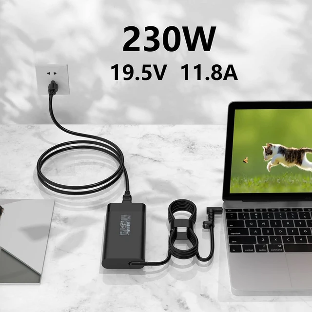 Alt view image 4 of 7 - 230W AC Laptop Charger Power Supply Replacement Fit for HP Omen X 2S 15, Z2 Mini G4, Dock G2 2UK38AA 3TR87UT#ABA, Zbook 15 17 G2, TPN-LA10 925141-850 Notebook Power Adapter