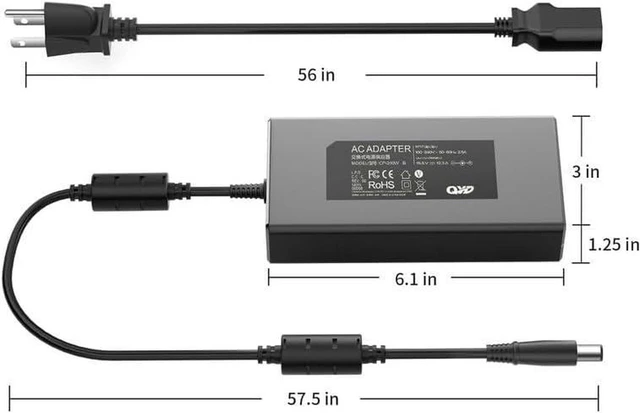 Alt view image 6 of 7 - 240W 19.5V 12.3A AC Laptop Charger Power Supply Cord Compatible with Dell G5 15 5500 5587 5590 G5 SE 5505, G3 15 3500 G3 17 3779, G7 15 7500 7588 7590 G7 17 7700 7790 G16 7620 Gaming Notebook Adapter