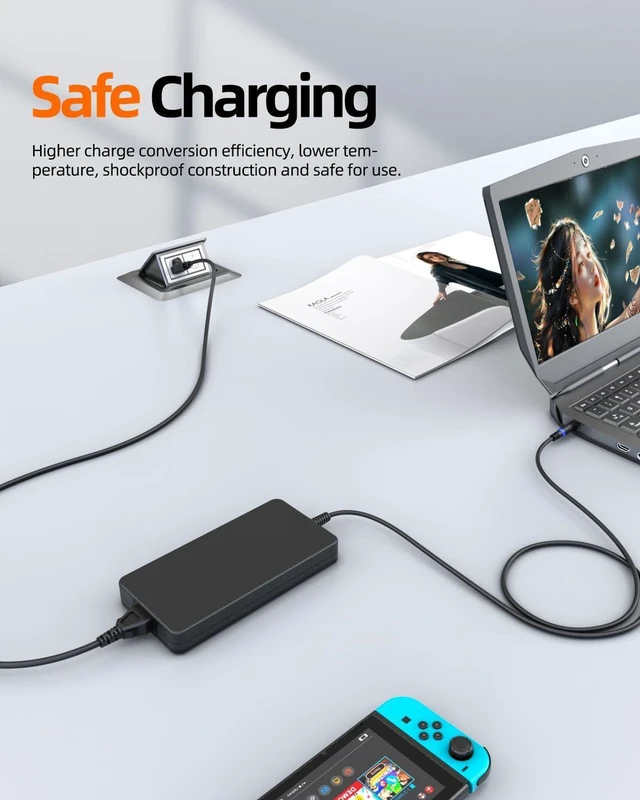 Alt view image 3 of 7 - 240W Laptop Charger AC Adapter for Alienware M15 M17 R2 R3 R4 R5 R6 R7, M16 R2, M17X M14X X15 X17 X16 Gaming Notebook, UL Listed Power Supply Replacement with Power Cord