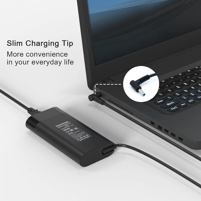 Alt view image 2 of 7 - 200W Laptop Charger AC Adapter 19.5V 10.3A for HP Omen Pavilion 15 16 17 Gaming Notebook, ZBook 15 17 Fury Create Studio, Envy 15 2020, TPN-DA10 Replacement Power Supply with Power Cord