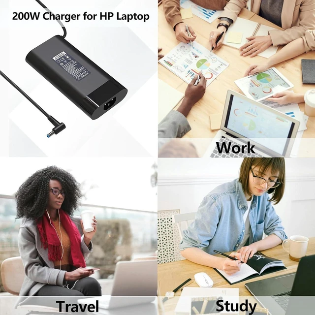 Alt view image 2 of 7 - HotTopStar 200W Laptop Charger AC Adapter for HP Victus Gaming 15 16, Omen 15 17, Pavilion Gaming 15 16 17, ZBook Fury Create Studio 15 17 G5 G6 G7 G8 G9 G10, TPN-DA10 L00895-003 L00818-850 Replacemen