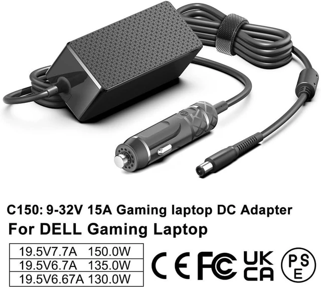 Alt view image 7 of 7 - HKY Laptop Car Charger for Dell, 7.4mm Barrel Tip 150W 130W 90W 65W DC Power Adapter, 12V-24V Vehicle Auto Boat Airplane Charger Compatible with Dell Alienware, Inspiron, Latitude, Vostro, Studio, XPS