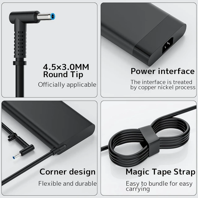 Alt view image 4 of 7 - 230W 200W AC Adapter Laptop Charger for HP Gaming Notebook, 19.5V 11.8A Replacement Power Supply Cord Fit for Omen 15 16 17, Victus 15 16, Pavilion 15 16 17, Zbook Fury 16 G9, Envy 15 17, M41303-001