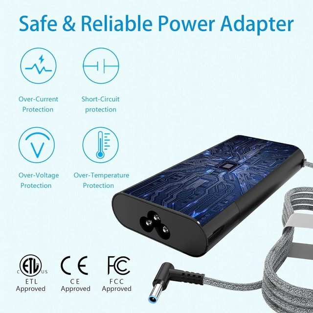 Alt view image 3 of 7 - 200W Laptop AC Power Adapter Charger for HP Omen Pavilion Gaming 15 16 17, Victus 15 16, ZBook 15 17 Fury Create Studio, Envy 15 2020, Replacement Power Supply Compatible TPN-DA10 L00818-850 L00895-00