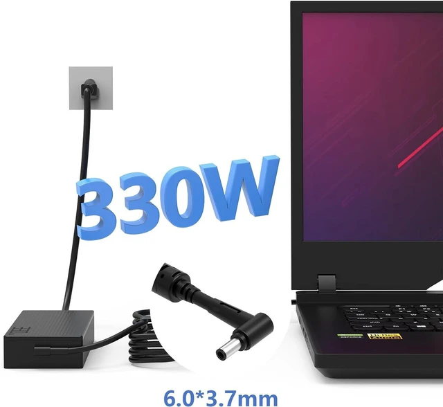 Alt view image 4 of 7 - 330W Laptop AC Charger Power Adapter for Asus ROG Strix Scar 18 17 16 G18 G16 G17 G15 G834 G634 G733 G814 G614 G513 G713 G732, Zephyrus Duo 16 15 M16 S17 GX650 GU604 Vivobook, Replacement Gaming Noteb