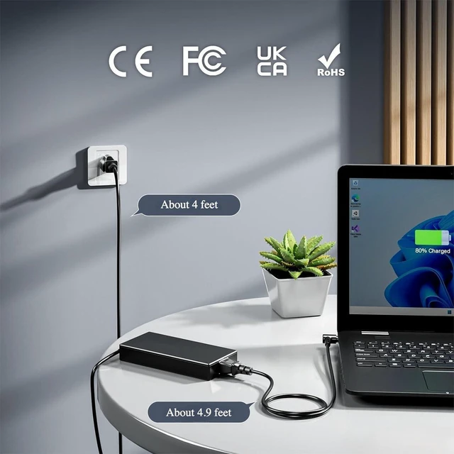 Alt view image 5 of 6 - 200W Laptop AC Charger Power Adapter for Asus ROG Zephyrus G15 GA503Q, Strix G15 G513 G17 G713, TUF Dash F15 FX517 FX516 F15 A15 FA506 FX506 FX507 FA507 F17 A17 FX707 FA707, Replacement ADP-200JB D
