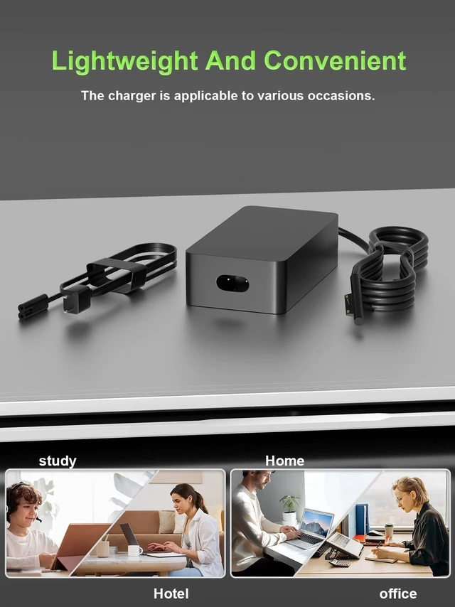 Alt view image 5 of 7 - 127W 102W Surface Laptop Charger AC Power Adapter for Microsoft Surface Laptop Studio Go 1 2 3, Book 1 2 3, Laptop 7 6 5 4 3 2 1, Surface Pro 10 9 8 7 7+ 6 5 4 3 X, Replacement Windows Tablet Notebook