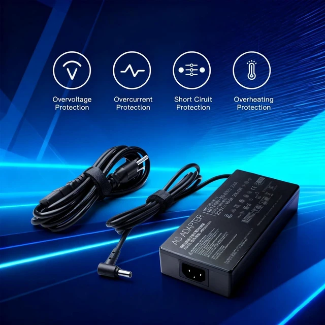 Alt view image 5 of 7 - 200W 20V 10A Laptop AC Charger Power Adapter 6.0*3.7mm Tip for Asus ROG Zephyrus G15 GA503 GA503QM GA503QR GA503QS GA503RM, TUF A15 F15 F17 Gaming Notebook, Replacement ADP-200JB D Power Supply Cord
