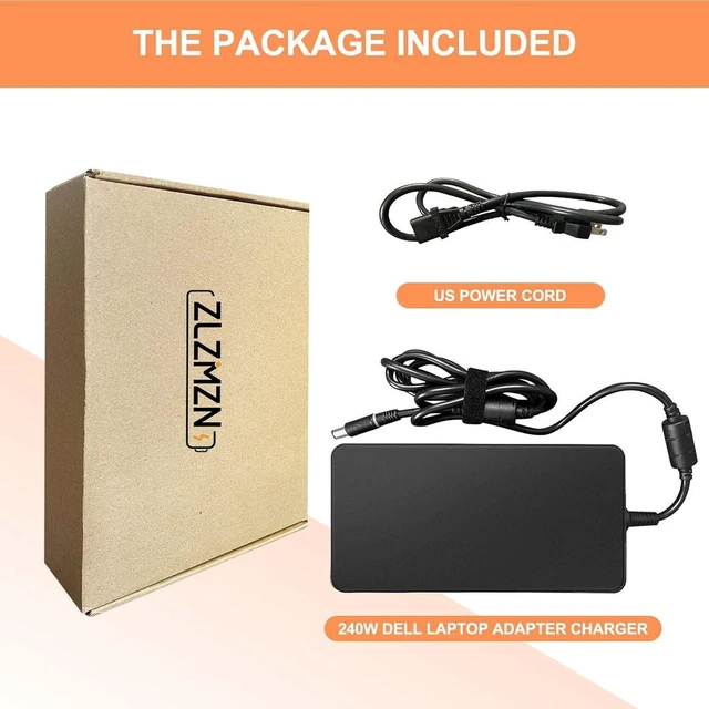 Alt view image 4 of 7 - 240W Laptop AC Charger Power Adapter for Dell Alienware 17 15 13 M15 M17 R1 R2 R3 R4 R5, M17X M18X X51, G3 G5 G7, Precision 7710 7720 7730 7510 7520 7530 Series, Replacement Gaming Workstation Noteboo