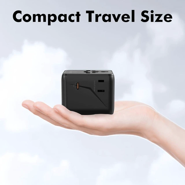 Alt view image 6 of 7 - 7 in 1 Worldwide Travel Adapter with GaN 45W, 2 USB-A 15W, 3 USB-C 45W, 2 AC Outlets, Safety Certified International Plug Converter, Universal Charger for Laptop Phone Camera, Fits US EU UK AU Travel