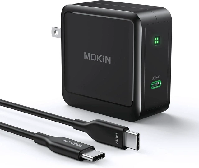 Main image of 140W GaN+ Compact Foldable USB C PD 3.1 Fast Charger for MacBook Pro Air M1 M2 M3 M4, Samsung Galaxy, iPad Pro, All USB-C Devices, Foldable Wall Plug, USB-C Cable Included, Laptop Power Adapter