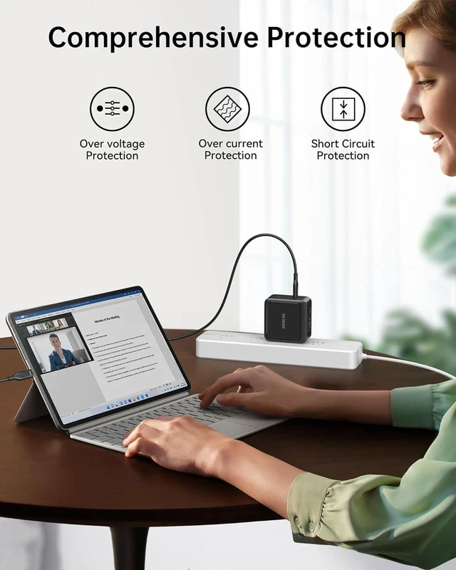 Alt view image 3 of 6 - 140W GaN+ Compact Foldable USB C PD 3.1 Fast Charger for MacBook Pro Air M1 M2 M3 M4, Samsung Galaxy, iPad Pro, All USB-C Devices, Foldable Wall Plug, USB-C Cable Included, Laptop Power Adapter
