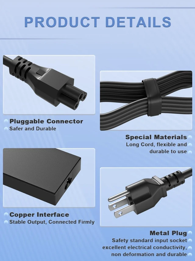 Alt view image 7 of 7 - 150W & 120W Laptop AC Charger 4.5mm DC Tip Power Adapter for Asus Vivobook Pro 15 16 16X 14 14X K6602 M7600 M6400 N7401 K6400 M6500 K6502 K6500 K571, Creator Q540, Zenbook Pro 15 17 Flip UP6502 UM535