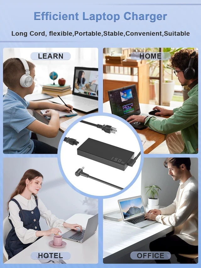 Alt view image 6 of 7 - 150W & 120W Laptop AC Charger 4.5mm DC Tip Power Adapter for Asus Vivobook Pro 15 16 16X 14 14X K6602 M7600 M6400 N7401 K6400 M6500 K6502 K6500 K571, Creator Q540, Zenbook Pro 15 17 Flip UP6502 UM535