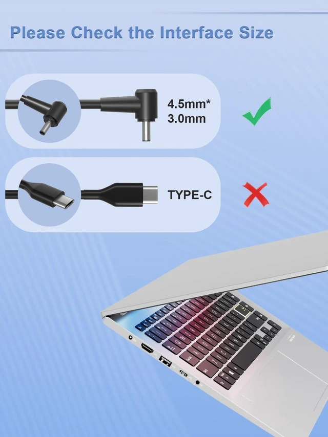 Alt view image 4 of 7 - 150W & 120W Laptop AC Charger 4.5mm DC Tip Power Adapter for Asus Vivobook Pro 15 16 16X 14 14X K6602 M7600 M6400 N7401 K6400 M6500 K6502 K6500 K571, Creator Q540, Zenbook Pro 15 17 Flip UP6502 UM535