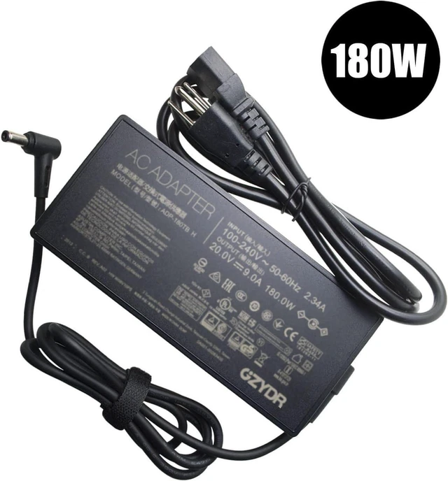Alt view image 6 of 6 - ADP-180TB H 180W 20V 9A Laptop AC Charger Power Adapter for Asus ROG Zephyrus GA502DU GA502D GA502 GA502IU GA401 GA401I GA401II GA401IV, 6.0x3.7mm DC Tip, Replacement Gaming Notebook Power Supply Cord
