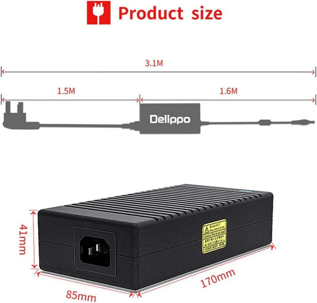 Alt view image 5 of 5 - Delippo 180W 19.5V 9.23A Laptop AC Charger Power Adapter for Dell Alienware M14X M15X, G3 3590, G7 3779, OptiPlex 7080 7090, Precision 7540 7530, Replacement Notebook Power Supply Cord
