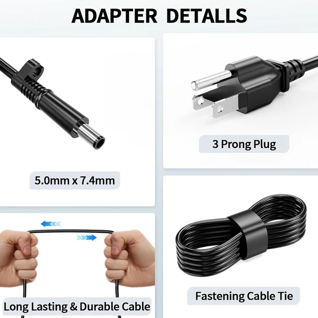 Alt view image 5 of 6 - 180W Laptop AC Charger Power Adapter for Dell Precision 7510 7520 7530 7540 7550 7560 7680 7670 7770 7780 3551 3530, G15 G7 G5 G3, Alienware M17 M15 17 15 13 14, Replacement FA180PM111 HA180PM180 DA18