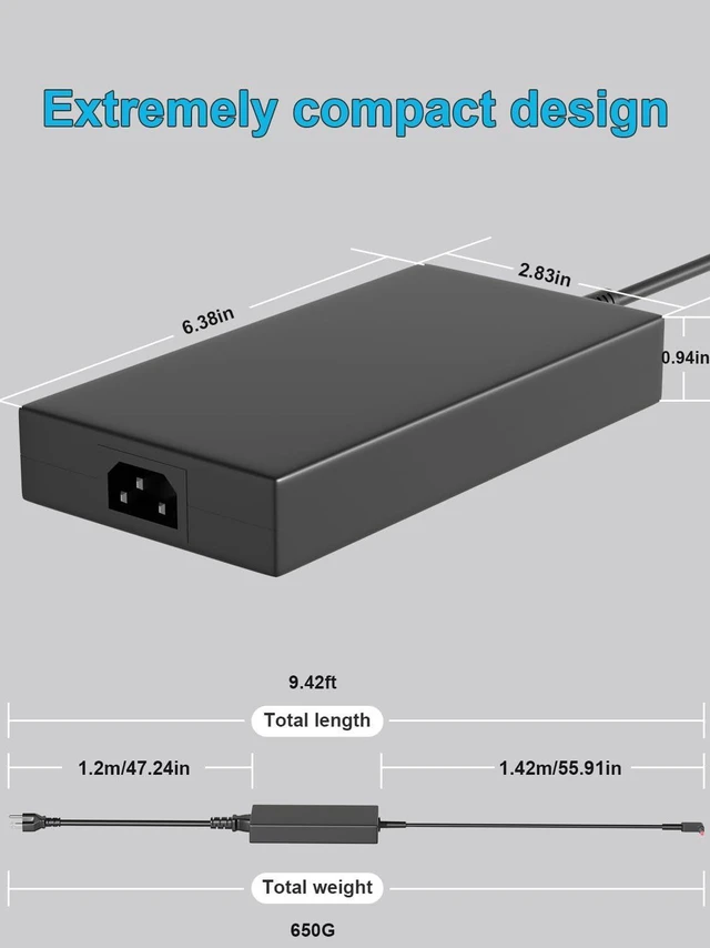 Alt view image 3 of 7 - 230W 19.5V 11.8A Laptop AC Charger Power Adapter for Acer Nitro 5 16 17 14 18 AN17 AN16 AN517 AN515 AN18-61 AN14-41 Predator Helios Neo 16 14 PHN16 PHN14 Triton 14 16 300 500, 5.5x1.7mm DC Tip