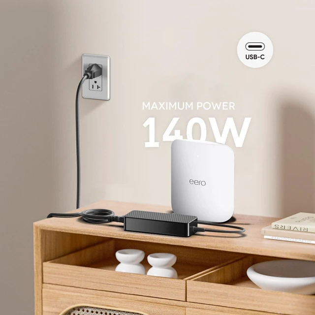 Alt view image 4 of 7 - 140W USB C GaN PD3.1 Laptop AC Charger Power Adapter 28V 5A for HP OmniBook 5 AI PC, MSI Prestige 13 AI+ 14 16, eero PoE Gateway, DJI Mavic 3 Pro Drones, UGREEN Anker Docking Station
