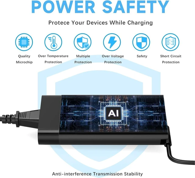 Alt view image 5 of 7 - 200W 19.5V 10.26A Laptop AC Charger Power Adapter 4.5mm Blue Tip for HP Omen 15 17 Pavilion 15 17 ZBook 15 17 Victus 15 16 Envy 15, TPN-DA10 L00818-850 ADP-200HB B TPN-LA21 TPN-LA20