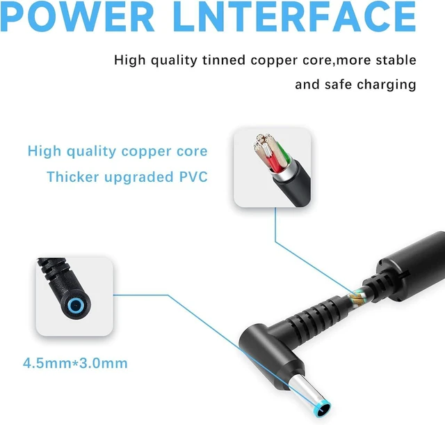Alt view image 2 of 7 - 200W 19.5V 10.26A Laptop AC Charger Power Adapter 4.5mm Blue Tip for HP Omen 15 17 Pavilion 15 17 ZBook 15 17 Victus 15 16 Envy 15, TPN-DA10 L00818-850 ADP-200HB B TPN-LA21 TPN-LA20