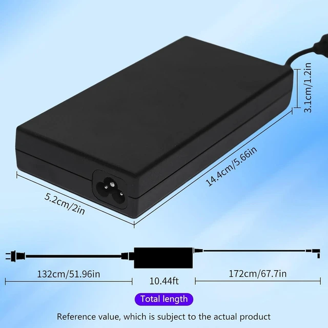 Alt view image 4 of 7 - Slim 19.5V 7.7A 150W AC Charger Adapter 5.5x2.5mm Tip, Replacement A17-150P2A A15-150P1A A17-150P1A ADP-150VB B A14-150P1A for MSI GF62 7RE MS-16J9 GS60 GS70 GE62 7RD GP73 WE73 8SJ