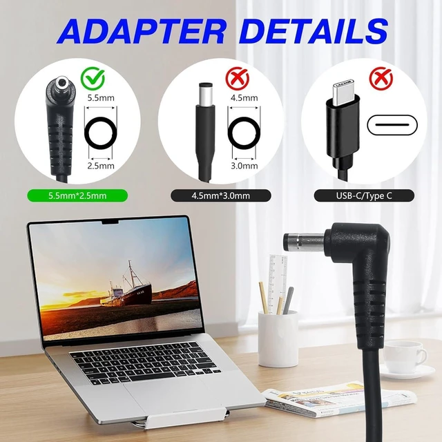 Alt view image 2 of 7 - Slim 19.5V 7.7A 150W AC Charger Adapter 5.5x2.5mm Tip, Replacement A17-150P2A A15-150P1A A17-150P1A ADP-150VB B A14-150P1A for MSI GF62 7RE MS-16J9 GS60 GS70 GE62 7RD GP73 WE73 8SJ