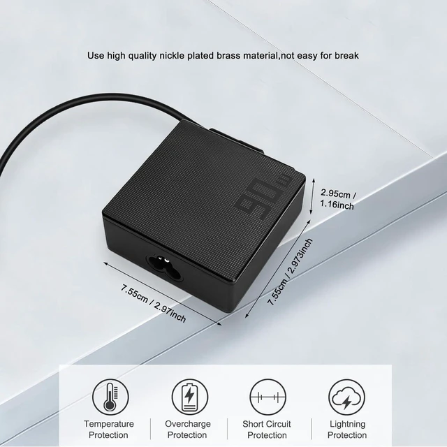 Alt view image 5 of 7 - 90W USB-C AC Charger Adapter Replacement for Asus Vivobook S 14 14X 16X OLED S5406M S5406S K3502Z K3402X TP3402Z M3502R S5402S S5602Z M5602S, Zenbook 14X UX3404V UX5400Z Q410V Q420V, A21-090P2A ADP-90