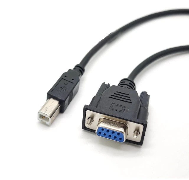 Alt view image 3 of 6 - USB B-Port Male to DB9 Female RS232 Serial Cable, DB9 to USB B-Type Data Transmission Printer Adapter Cable 5Meter, USB B to DB9 RS232 Converter Cord for Printer, Serial Device Data Communication
