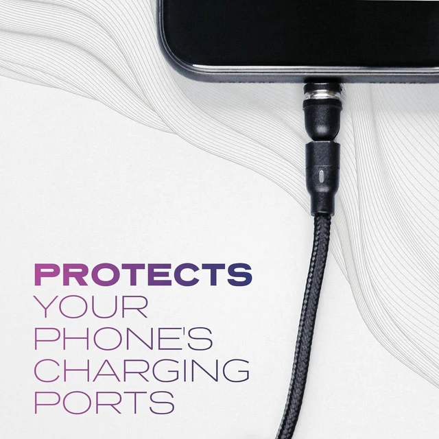 Alt view image 5 of 7 - Statik 360 Pro Magnetic Charging Cable 6ft with 3 Pack USB C Magnetic Tips, 100W Fast Charge 480Mbps Data Sync, 360° Rotating Nylon Braided Cable for Phone, Tablet, Laptop