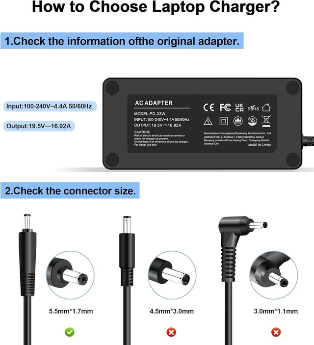 Alt view image 7 of 7 - 330W Laptop Charger Compatible with Acer Nitro 5 AN515, AN17-51 AN17-41, Predator Triton 17 X PTX17-71, Helios 16 18 PH16-71 PH18-71 PH315-55 PH317-56, A20-330P1A Power Adapter