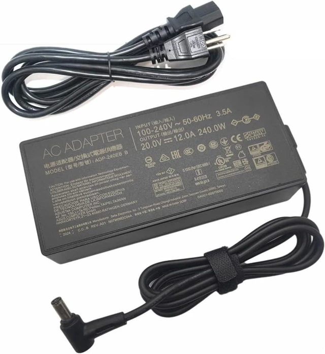 Main image of 240W Laptop AC Adapter ADP-240EB B A20-240P1A, Compatible with ASUS M16 GU603HM GU603ZX GU603ZW GU603ZM, ROG 15 GX550LXS, S15 S17 G15 G513 G733QM GA4A01Q Gaming Laptop Charger