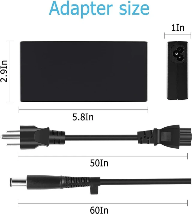 Alt view image 2 of 5 - 120W AC Charger Replacement for HP 906329-002 902369-003 902369-002 902369-001 740243-001 TPC-F122-D23 TPC-Q068-24 TPC-Q069-24 DOC0200A-OBP 2UK37AA#ABB 2UK37AA#ABA Thunderbolt Dock G2 Power Adapter