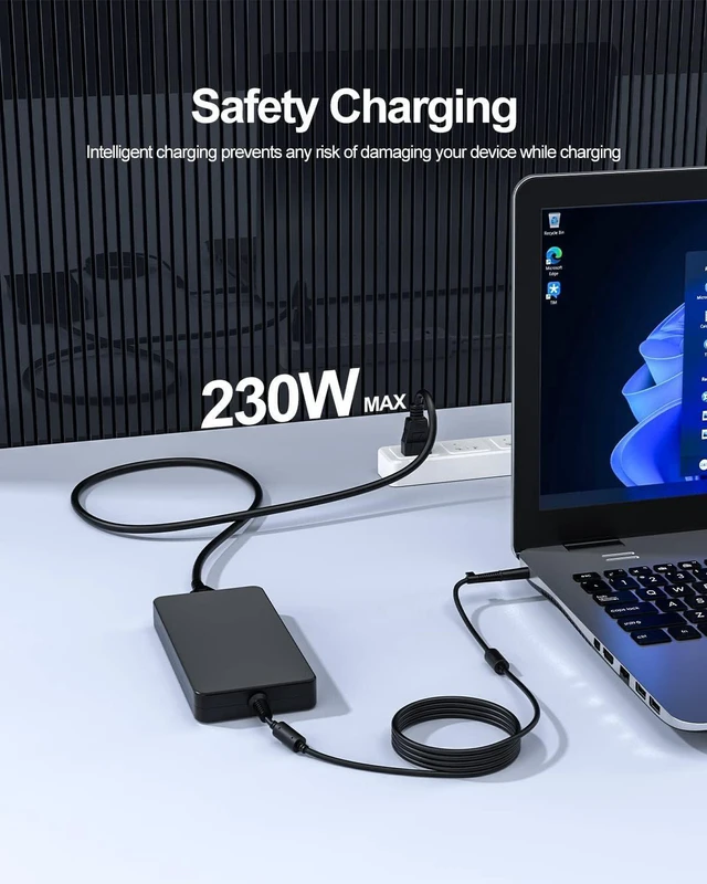 Alt view image 4 of 7 - 230W 11.8A AC Laptop Charger Compatible with HP Omen X 2S 15 17-cb 15-dg, EliteBook 8770w, ZBook 17 G2 Z2 Mini G4, 925141-850 693714-001 693706-001 TPN-DA12 TPN-LA10, UL Certified Notebook Power Suppl