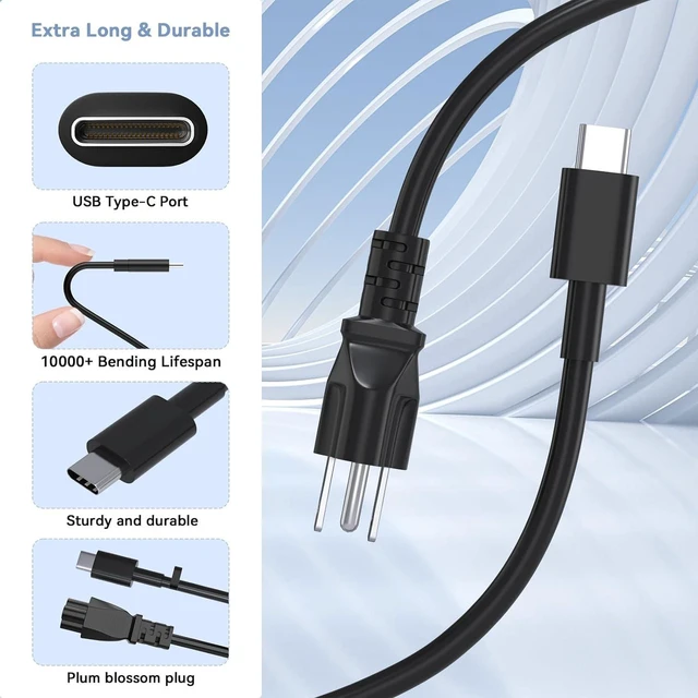 Alt view image 2 of 6 - 165W/130W PD3.1 USB-C GaN Charger Compatible with DELL Precision 5680 5690 3580 3581, XPS 17 9720 9730, XW78Y 450-BBWR ADP-165BB BA DA16250 DA165PM210 LA165PM210 Creator Laptop Power Adapter