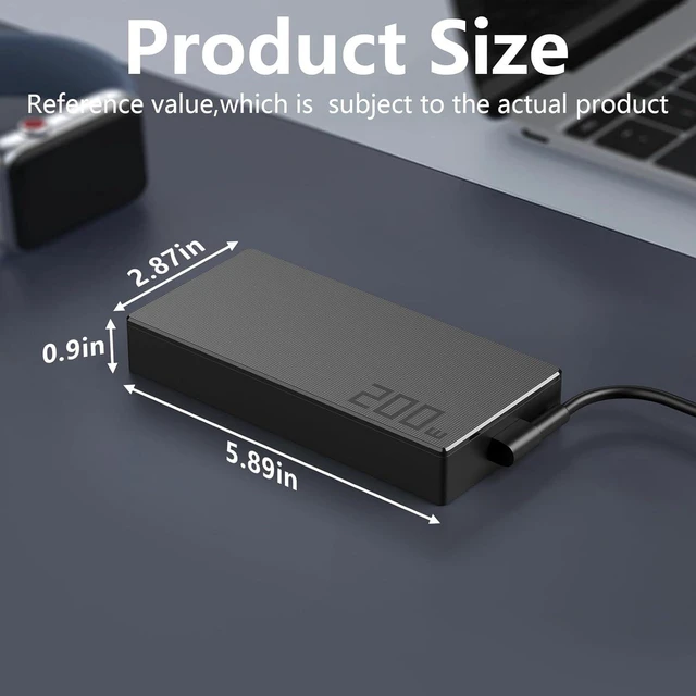 Alt view image 5 of 7 - 200W / 150W AC Laptop Charger Power Supply Compatible with Asus Vivobook Pro 15 16 14 14X 16X Q543 Q533 N6506 M6500 K6602 M6400 Q540 Q540VJ Q530 Q530V Gaming Creator Notebook Charger with Cord