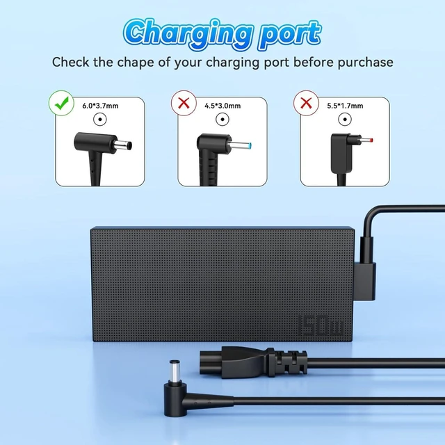 Alt view image 4 of 7 - 200W / 150W AC Laptop Charger Power Supply Compatible with Asus Vivobook Pro 15 16 14 14X 16X Q543 Q533 N6506 M6500 K6602 M6400 Q540 Q540VJ Q530 Q530V Gaming Creator Notebook Charger with Cord