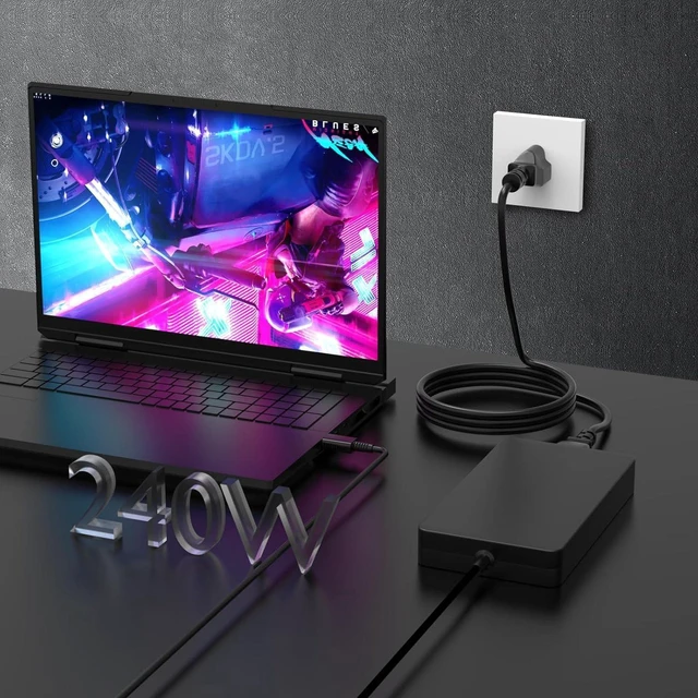 Alt view image 6 of 7 - 240W AC Laptop Charger Power Supply Adapter Compatible with MSI Stealth GS77 GE76 GE66 Raider GP76 GP66 Leopard Creator Z16P Z16 Alpha 17 Gaming Notebook Charger