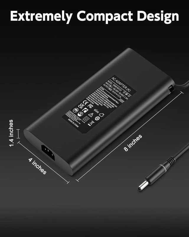 Alt view image 6 of 7 - 240W /180W AC Laptop Charger Power Supply Adapter with Cord Compatible with Dell G16 Gaming Laptop, Alienware X15 X17 Series and More High Performance Notebook Charger