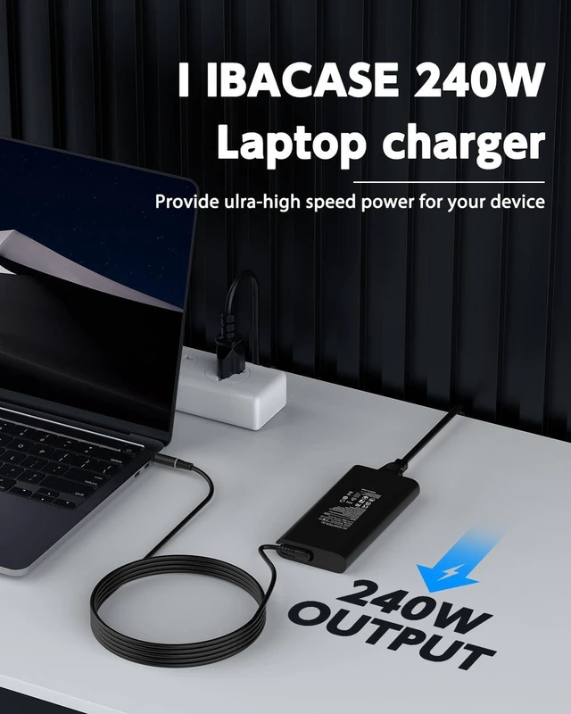 Alt view image 2 of 7 - 240W /180W AC Laptop Charger Power Supply Adapter with Cord Compatible with Dell G16 Gaming Laptop, Alienware X15 X17 Series and More High Performance Notebook Charger